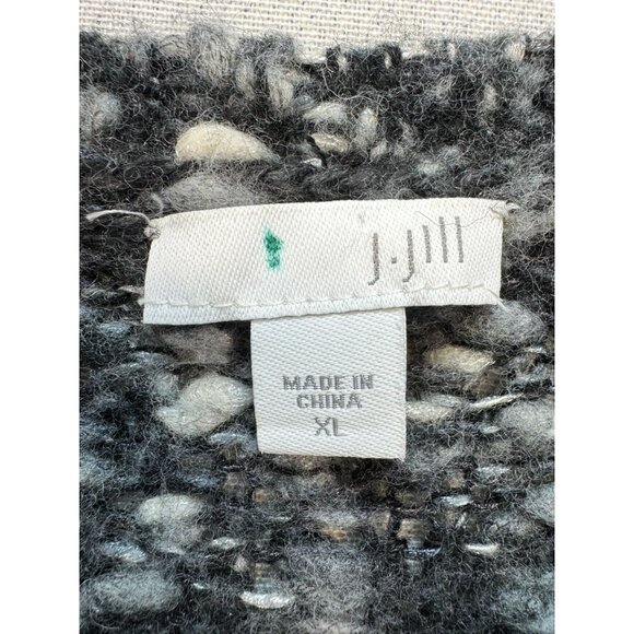 J. Jill Womens Wool Blend Sweater XL Gray & White Textured Pullover - Picture 3 of 11